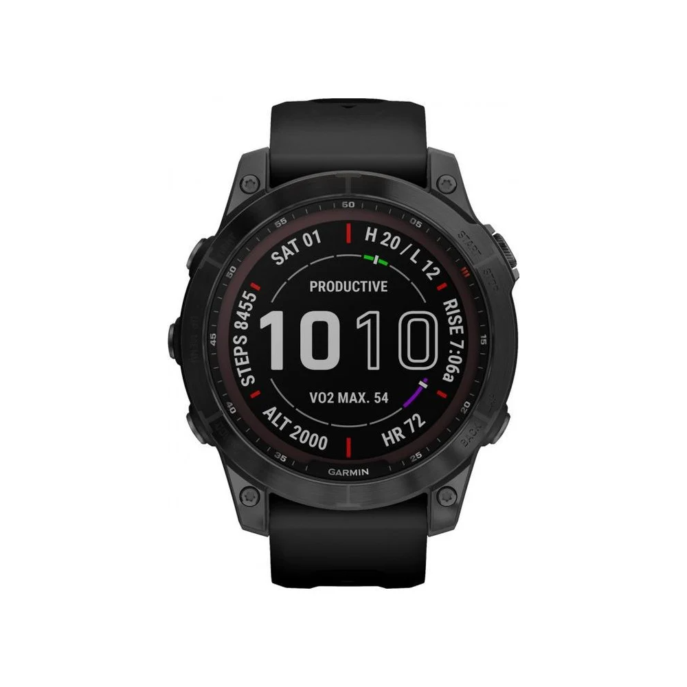 Montre Homme Connectée Garmin Fenix 7 Sapphire Solar en Silicone Ref 010-02540-35