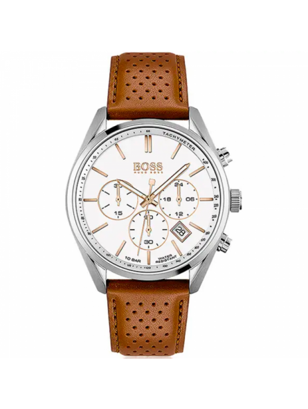 Montre Homme Boss Champion en Cuir Marron Ref 1513879