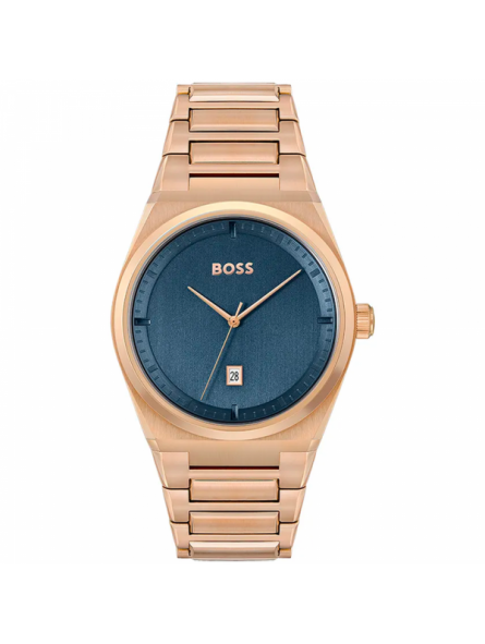 Montre Homme Boss Steer en Métal Doré Rose Ref 1513995