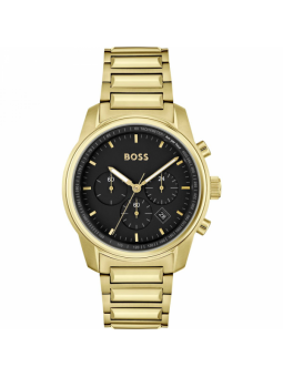 Montre Homme Boss Trace en Métal Doré Ref 1514006