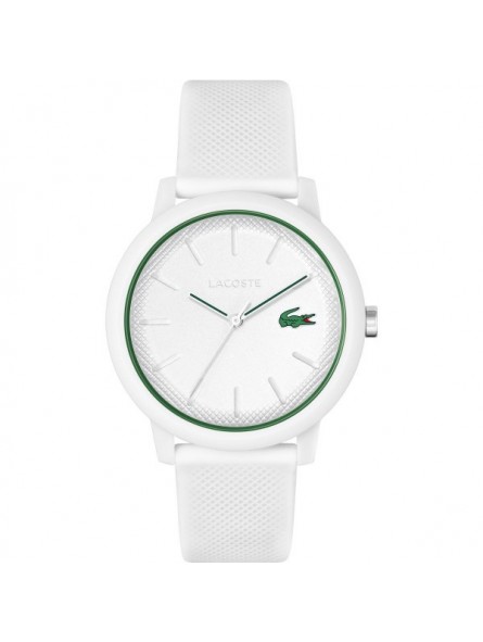 Lacoste - Montre Homme Cadran Blanc - Bracelet Silicone Blanc - Ref 2011169