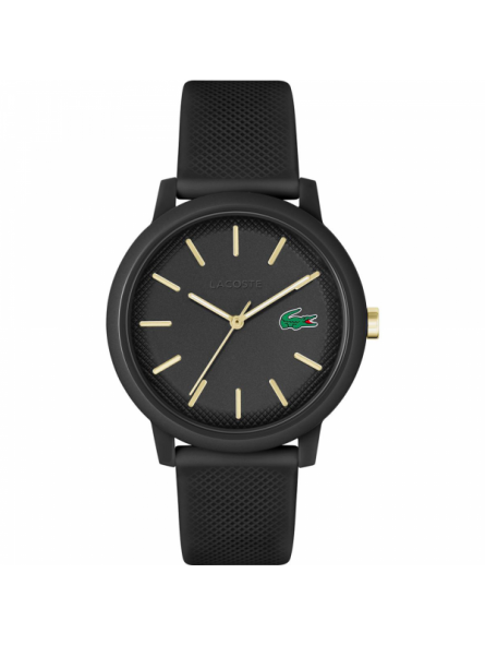 Lacoste - Montre Homme - Cadran Noir - Bracelet Silicone Noir - Ref 2011233