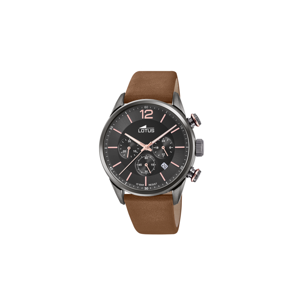 Montre Homme Lotus SS22 bracelet Cuir Marron Ref 18687 2