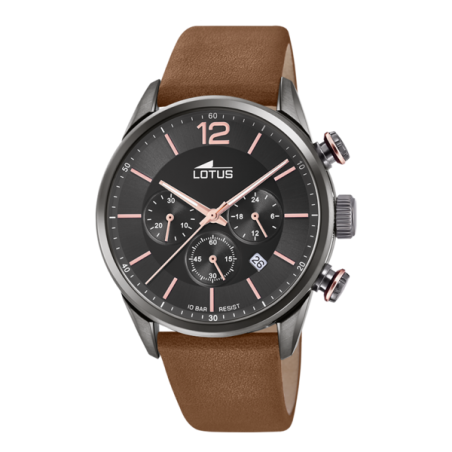 Montre Homme Lotus SS22 bracelet Cuir Marron Ref 18687/2