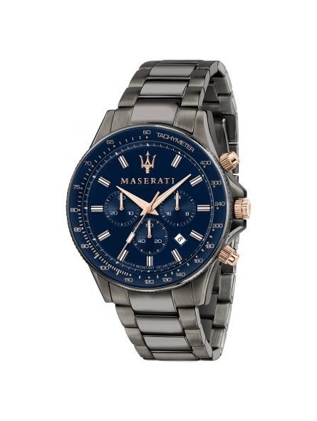 Montre Homme Maserati Sfida Acier PVD Gris Bleu - R8873640001