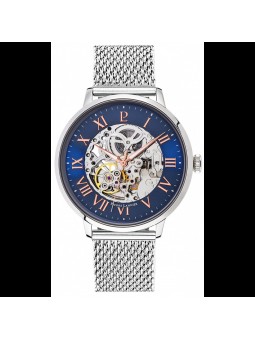 Pierre Lannier - Montre Automatique Automatic Homme - Boîtier Acier Argenté - Bracelet Cuir Marron - Ref 391C168