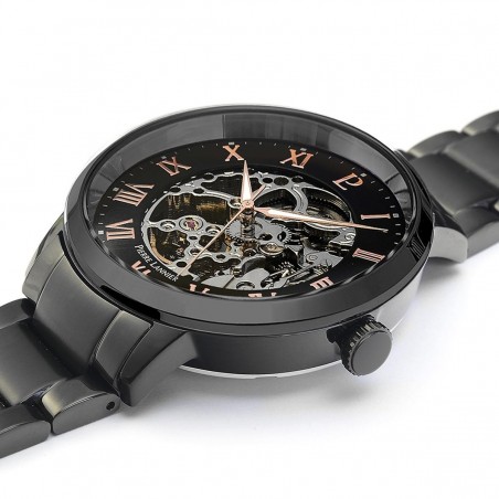 Pierre Lannier - Montre Homme Automatique - Boîtier et Bracelet Acier Noir - Ref 316D439