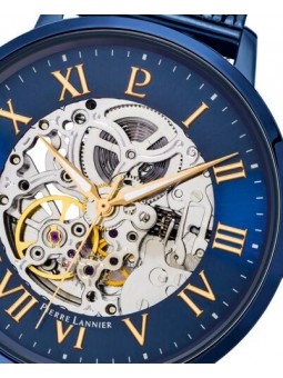 Pierre Lannier - Montre Automatique Homme - Boitier et Bracelet Acier Bleu - Ref 318B468