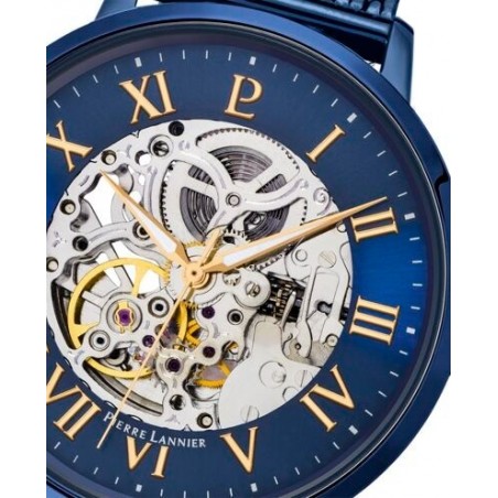 Pierre Lannier - Montre Automatique Homme - Boitier et Bracelet Acier Bleu - Ref 318B468