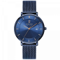 Pierre Lannier - Montre Homme Inti, cadran bleu, bracelet acier maille milanaise - Ref 209G469
