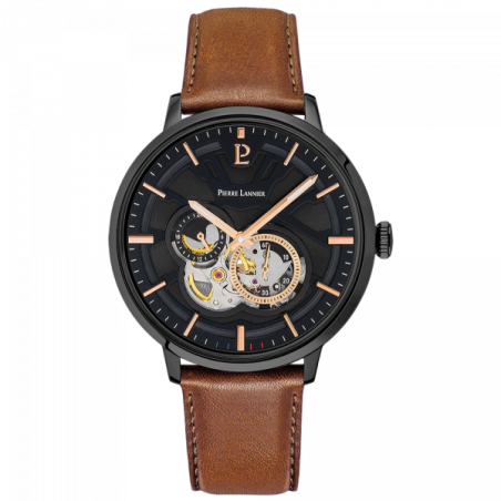 Montre Homme Pierre Lannier Trio en Cuir Marron Ref 335B434