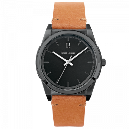 Montre Homme Pierre Lannier Candide en Cuir Marron Ref 214K434