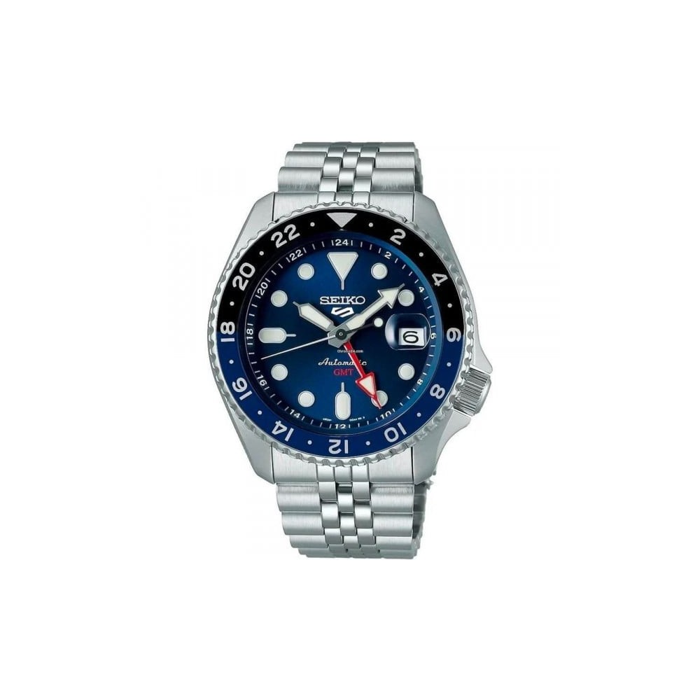 Montre Homme SEIKO 5 GMT Automatique SKX Bleu Acier Gris SSK003K1