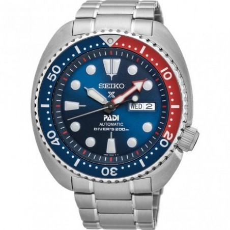 SEIKO PROSPEX PADI TURTLE BLEU ACIER ARGENTÉ SRPE99K1