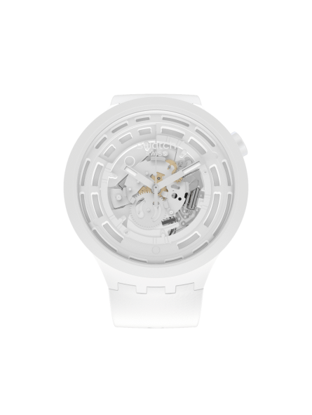 Montre Unisexe Swatch Bioceramic C-White Blanche Big Bold Squelette - SB03W100