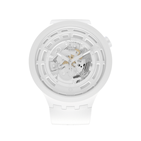 Montre Unisexe Swatch Bioceramic C-White Blanche Big Bold Squelette - SB03W100