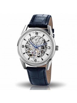 Montre Homme LIP Himalaya Auto Squelette Cuir Bleu - 671554
