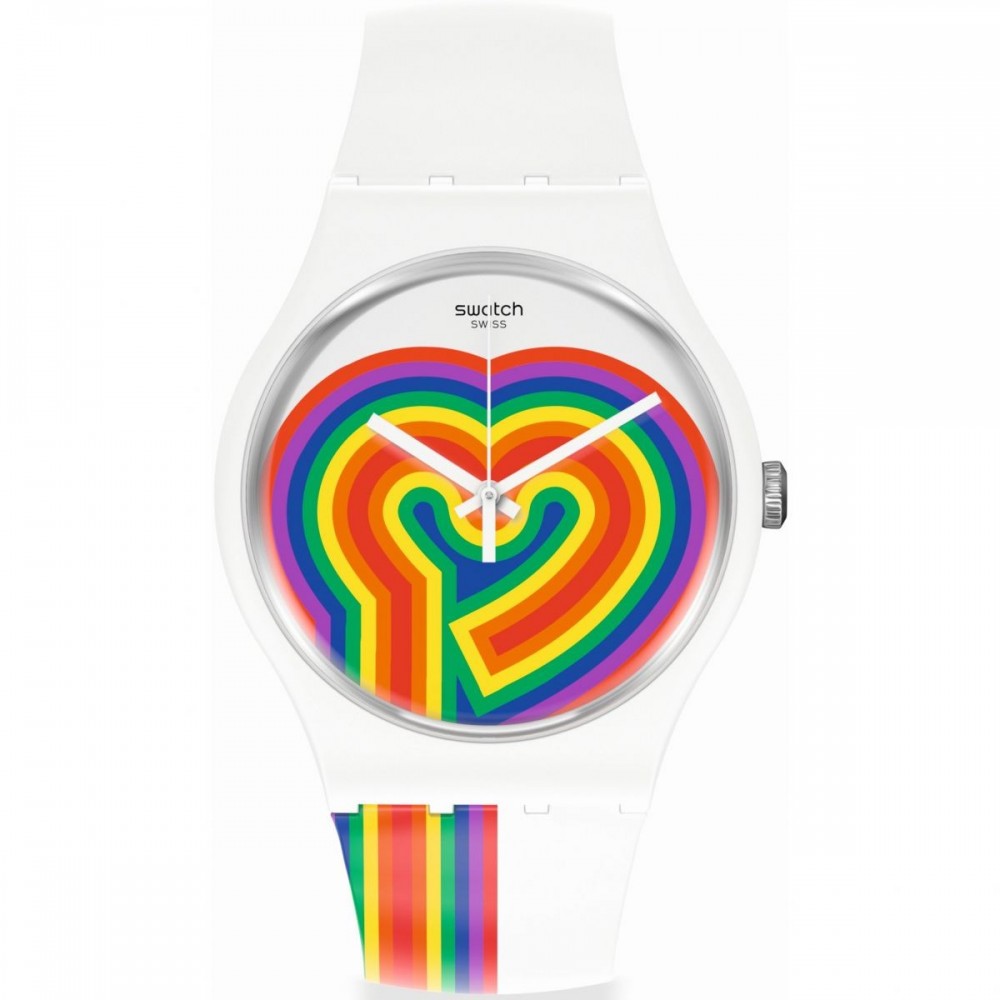 Montre Unisexe Swatch NewGent Battre l'amour Arc-en-ciel - SUOW171