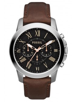 Montre Homme Fossil FS4813 - Collection  GRANT style Mode avec cuir et acier - Mouvement Quartz - Chronographe