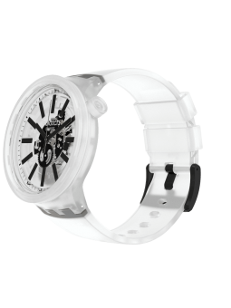 Montre junior Swatch Big Bold, Blackinjelly Brac silicone blanc, cad squelette - SO27E101