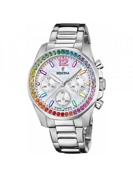 Festina - Montre Chrono Femme - Cadran multicolore - Ref F20606/2