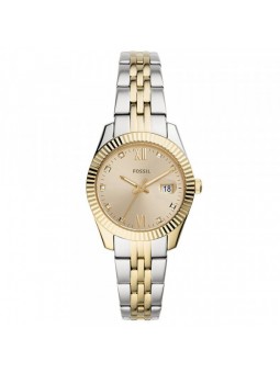 Montre Femme Fossil Scarlette Mini en Acier Argenté et Doré Ref ES4949