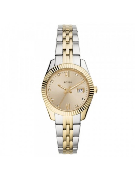 Montre Femme Fossil Scarlette Mini en Acier Argenté et Doré Ref ES4949