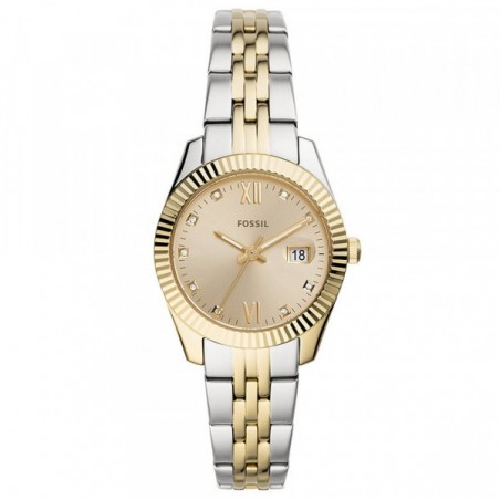 Montre Femme Fossil Scarlette Mini en Acier Argenté et Doré Ref ES4949
