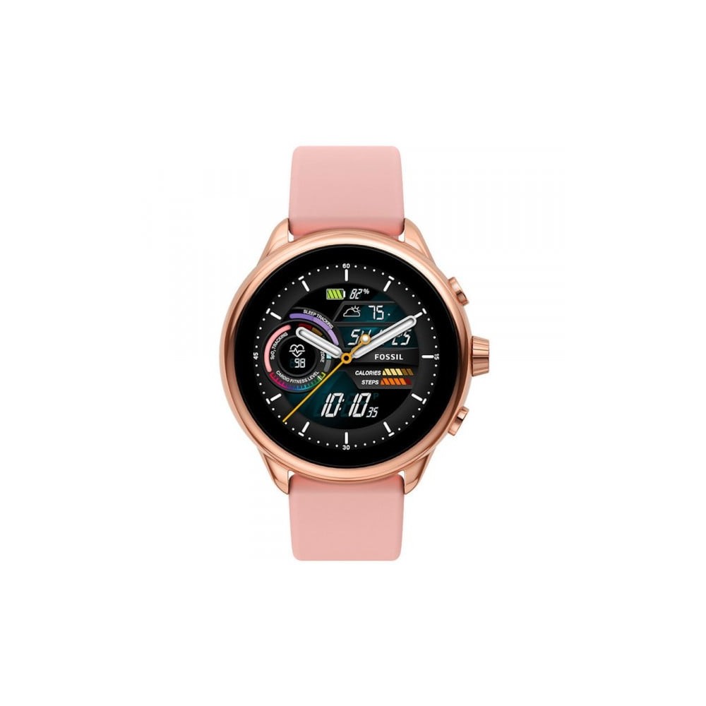 Montre Femme Connectée Fossil Gen 6 Wellness Edition en Silicone Rose Ref FTW4071