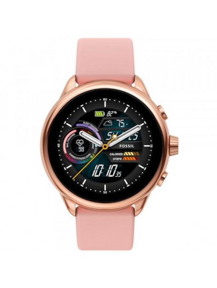 Montre Femme Connectée Fossil Gen 6 Wellness Edition en Silicone Rose Ref FTW4071