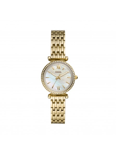 Fossil - Montre Femme Carlie Mini - Boitier et Bracelet Métal Doré - Ref ES4735