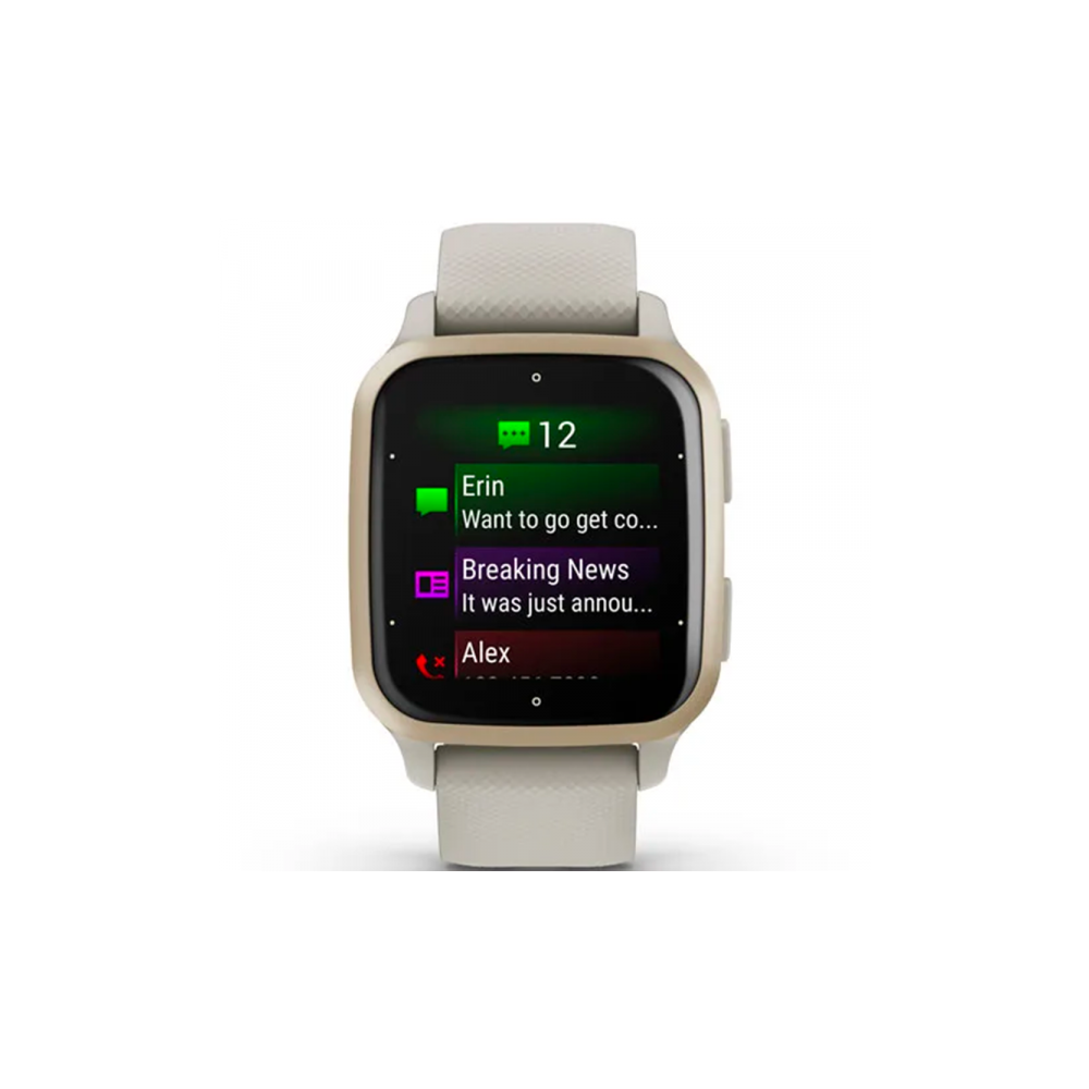 Montre Femme Connectée Garmin Venu SQ 2 en Silicone Blanc Ref 0100270012