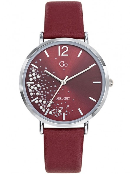 Girl Only - Montre Femme Cadran rouge, bracelet cuir - Ref 699356