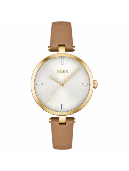 Montre Femme Boss Business en Cuir Marron Ref 1502652