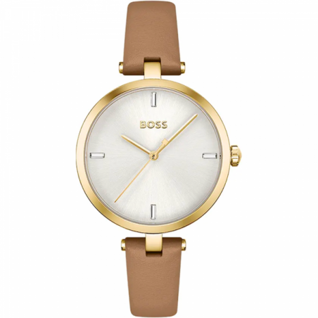 Montre Femme Boss Business en Cuir Marron Ref 1502652
