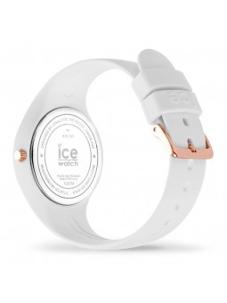 Ice Watch - Montre Femme - Boîtier Acier Rose - Bracelet Silicone Blanc - Ref 015743