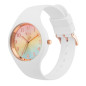 Ice Watch - Montre Femme - Boîtier Acier Rose - Bracelet Silicone Blanc - Ref 015743