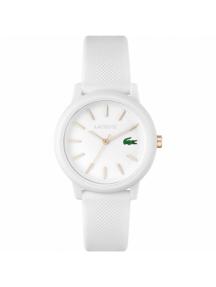Lacoste - Montre Femme - Boitier Résine Blanc - Bracelet Plastique Blanc - Ref 2001211