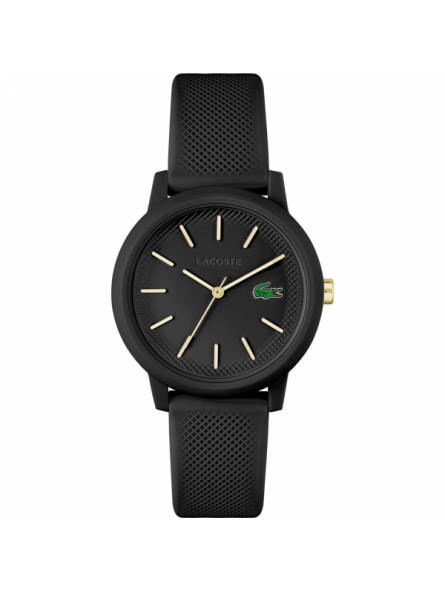 Lacoste - Montre Femme - Boitier Résine Noir - Bracelet Plastique Noir - Ref 2001212