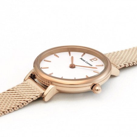 Montre Femme Pierre Lannier Nova Blanc Or Rose Milanais - 014J928