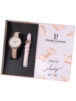 Coffret Cadeau Montre Femme Pierre Lannier Eolia Rose Pastel- 360G908
