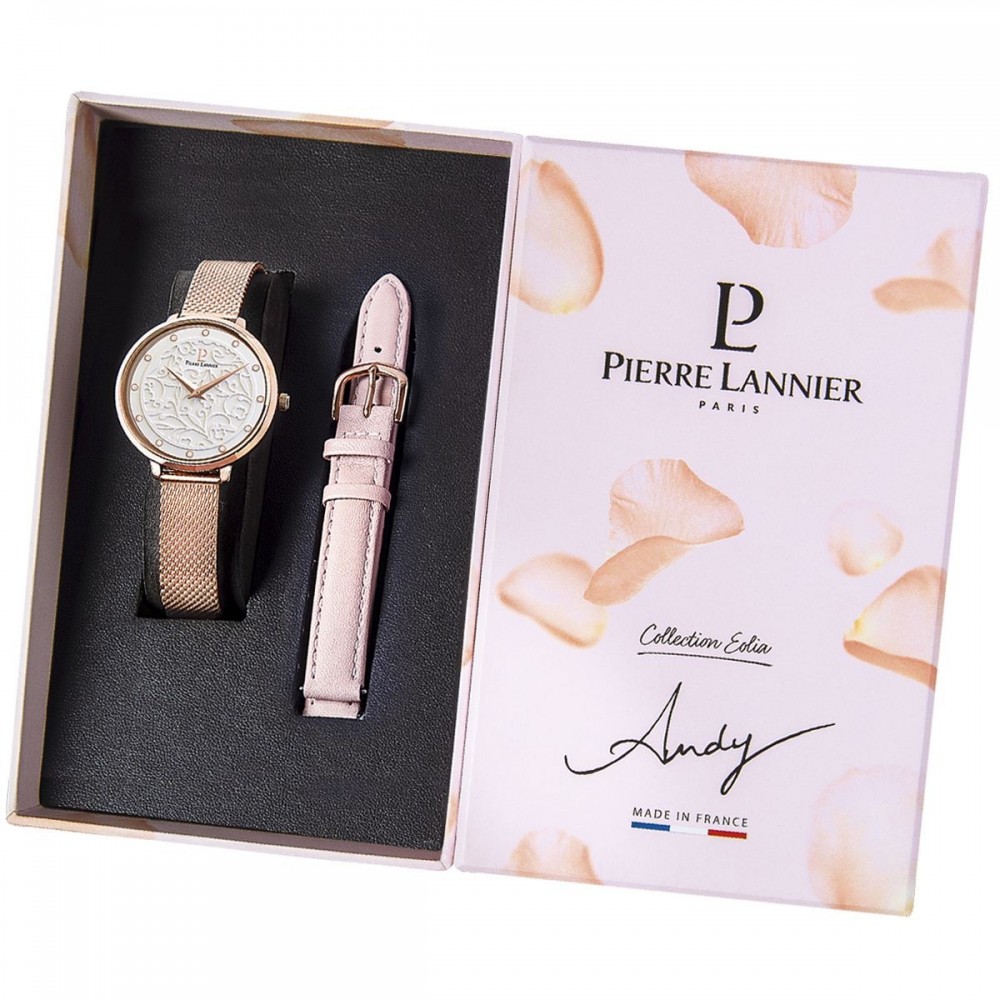 Coffret Cadeau Montre Femme Pierre Lannier Eolia Rose Pastel- 360G908