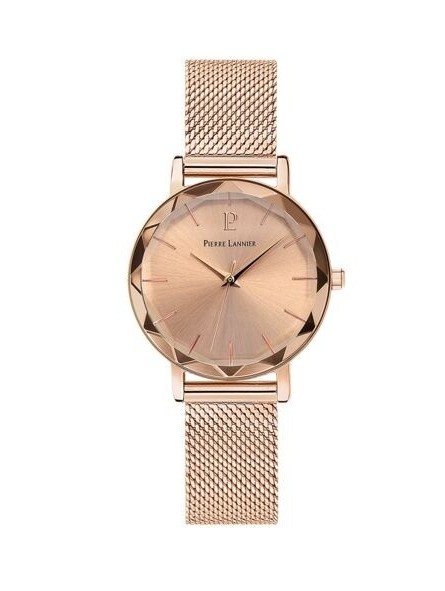 Pierre Lannier - Montre F - Boîtier Acier Doré Rose - Bracelet Acier Rose - Ref 010P958