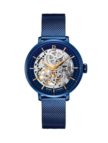 Montre Femme Automatique Pierre Lannier Automatic en Acier Bleu Ref 309D968