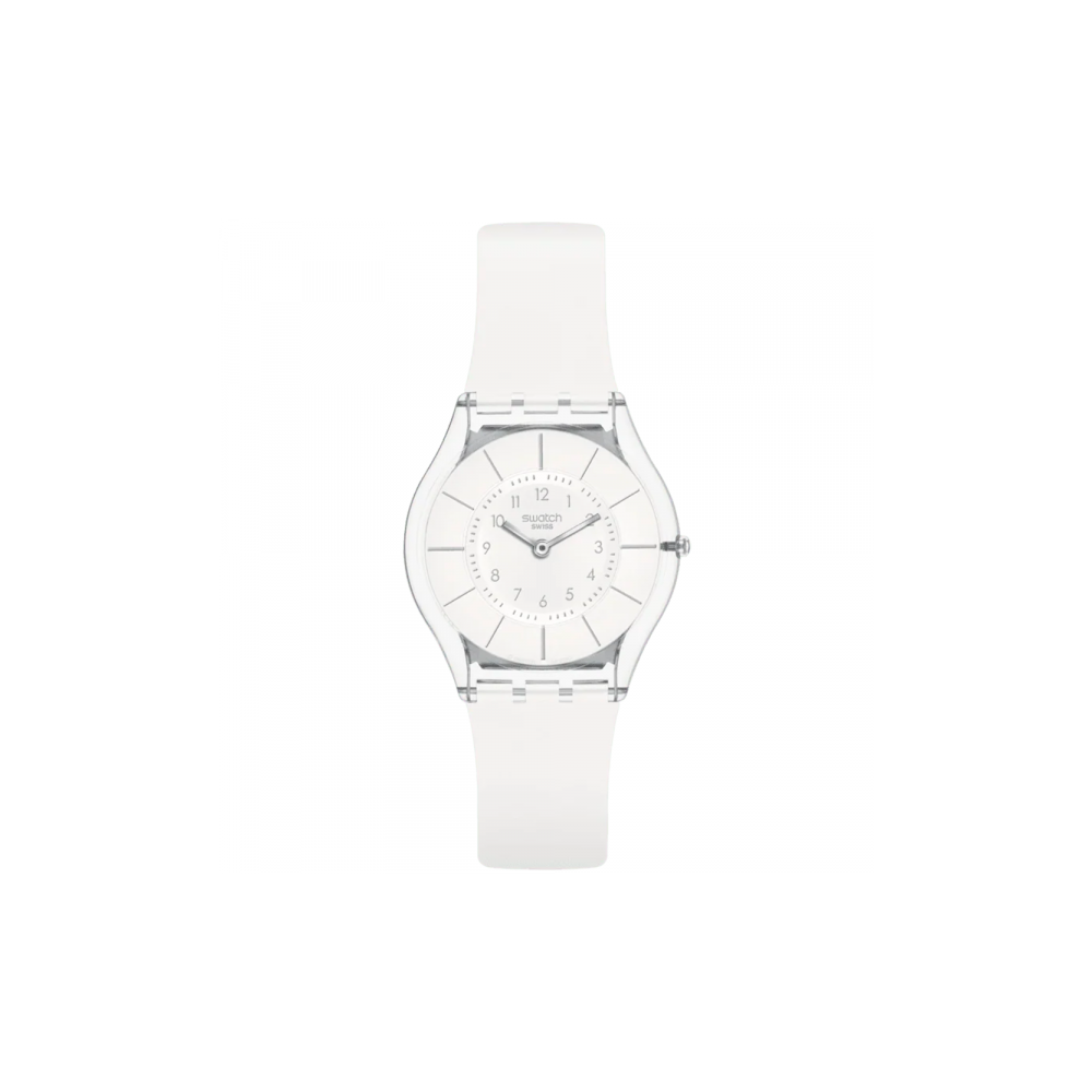 Montre Femme Swatch Skin Classic Biosourced en Plastique Blanc Ref SS08K102