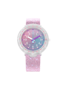 Montre Enfant Flik Flak Pearlaxus en Plastique Rose Ref FCSP107