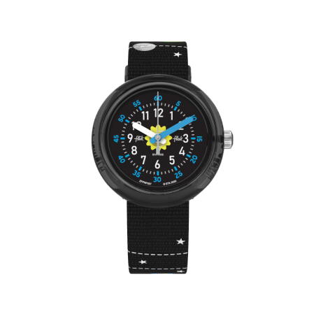Montre Enfant Flik Flak Solar System en Nylon Noir Ref FPNP097
