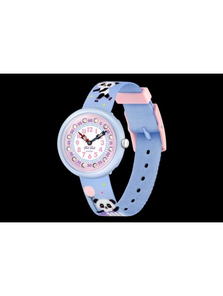 Montre Enfant Flik Flak Pandi Panda en Nylon Bleu Ref FBNP163