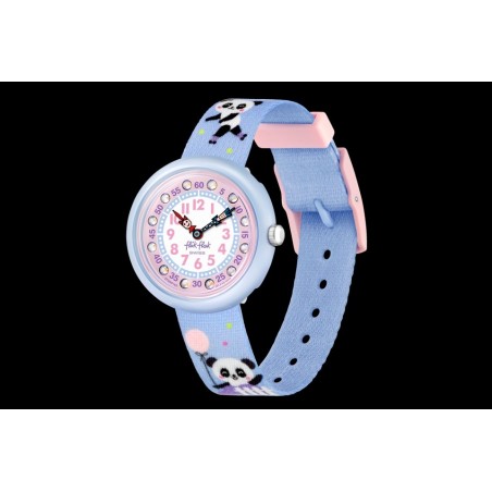 Montre Enfant Flik Flak Pandi Panda en Nylon Bleu Ref FBNP163