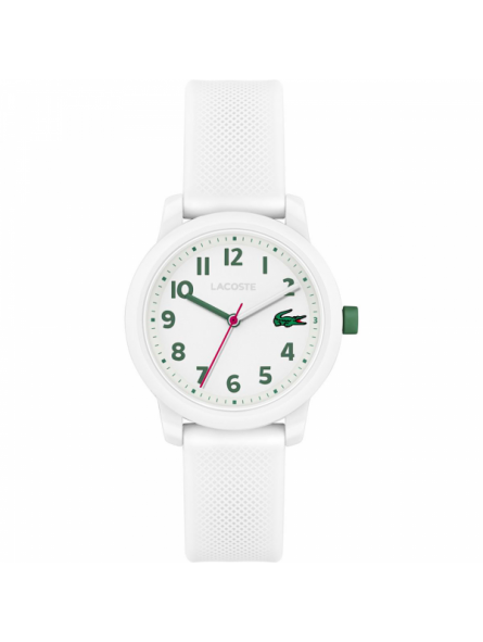 Lacoste - Montre Junior Kids Enfant - Boitier Résine Blanc - Bracelet Plastique Blanc - Ref 2030039
